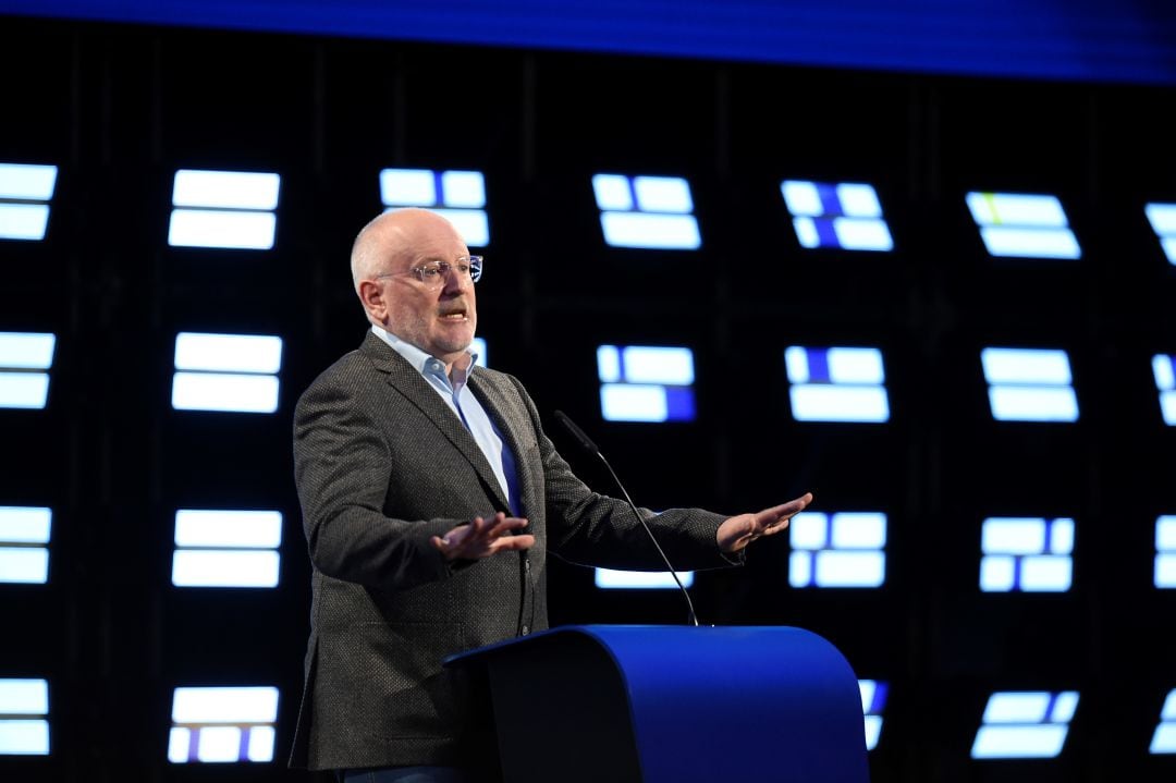 Frans Timmermans, durante un acto de su partido