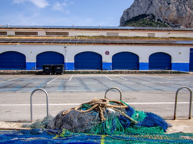 Fishing nets in the harbour in Calpe, Spain.