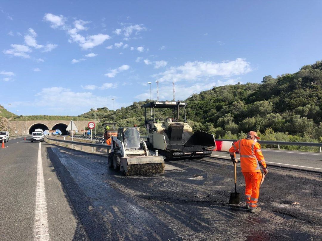 Imagen de las obras en la A-381.