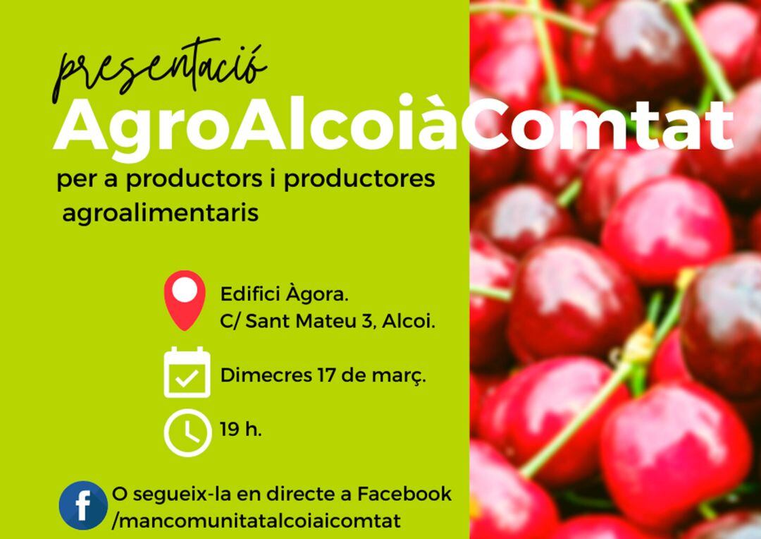 La Mancomunitat i FEDAC conviden a les productores i productors a la presentació d'AgroAlcoiàComtat.