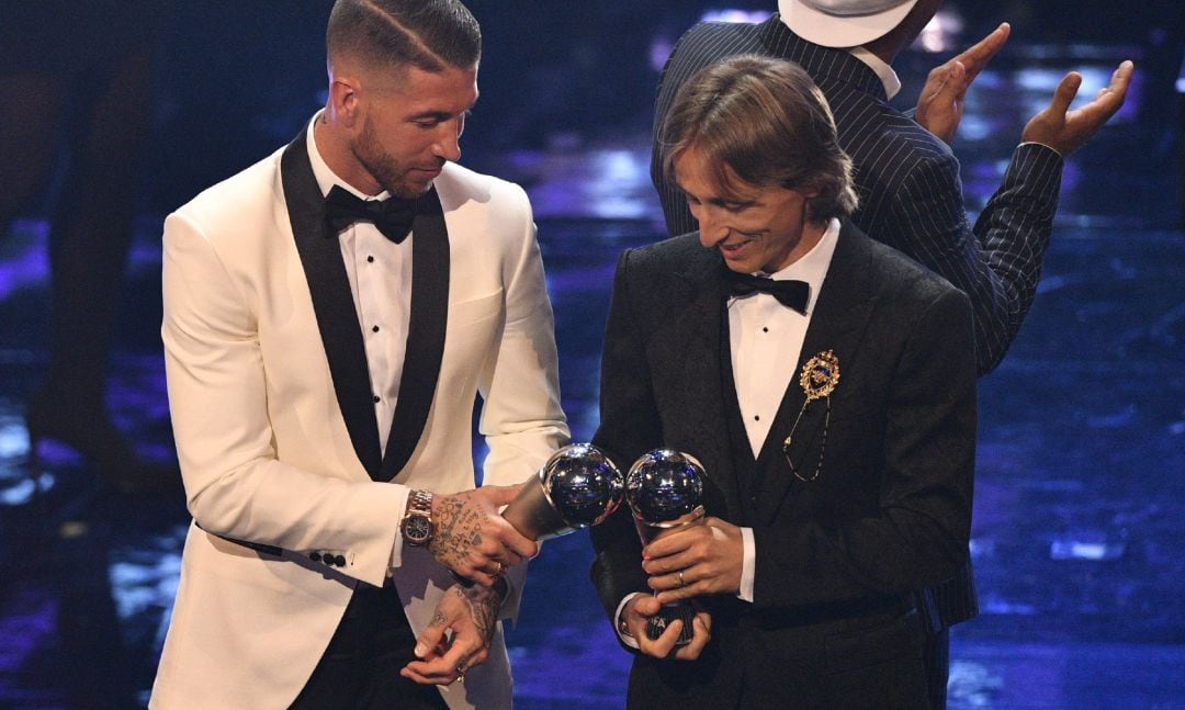 Sergio Ramos y Luka Modric, en la gala de los premios The Best.