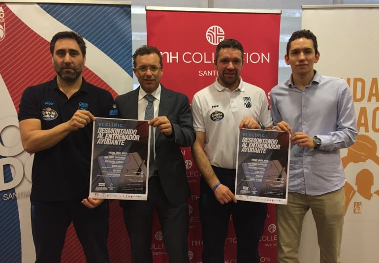 Gonzalo Rodríguez, Esteban Iglesias (NH Colecction) y Víctor Pérez y Denís Pombar, en la presentación del clínic