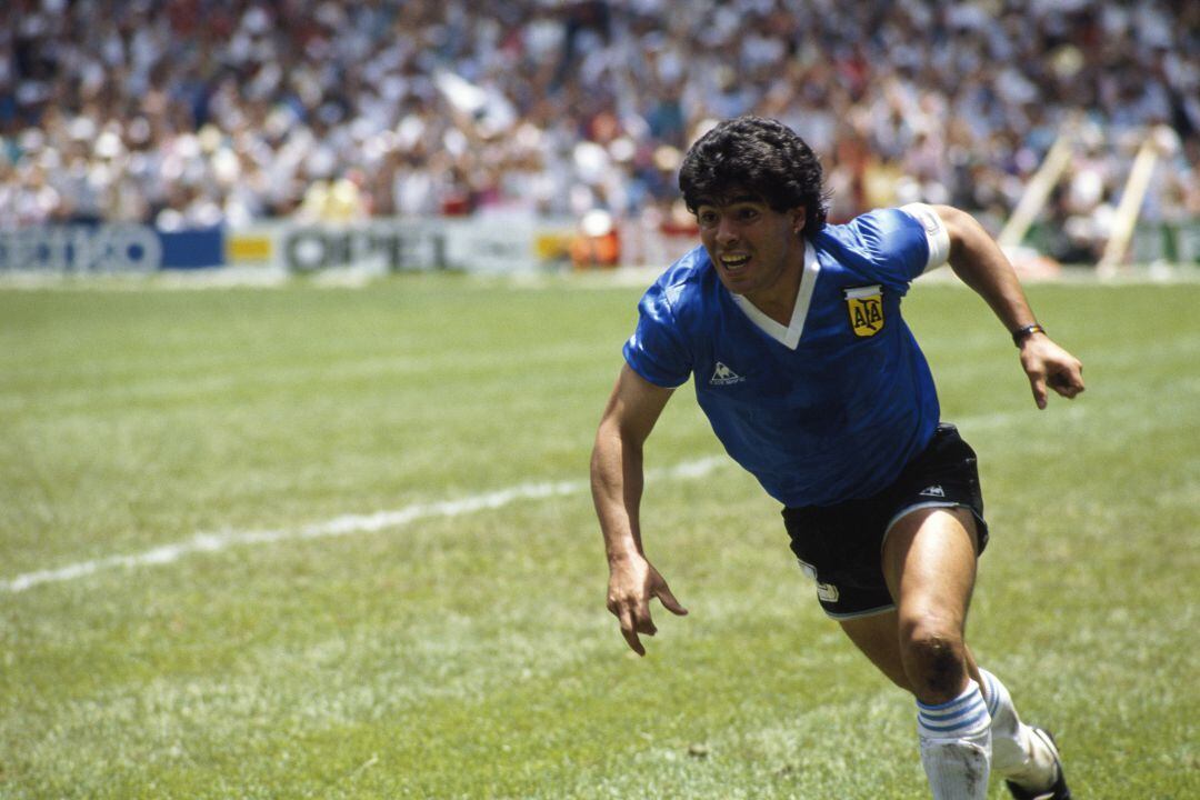 Diego Armando Maradona celebra un gol en el Mundial de México de 1986