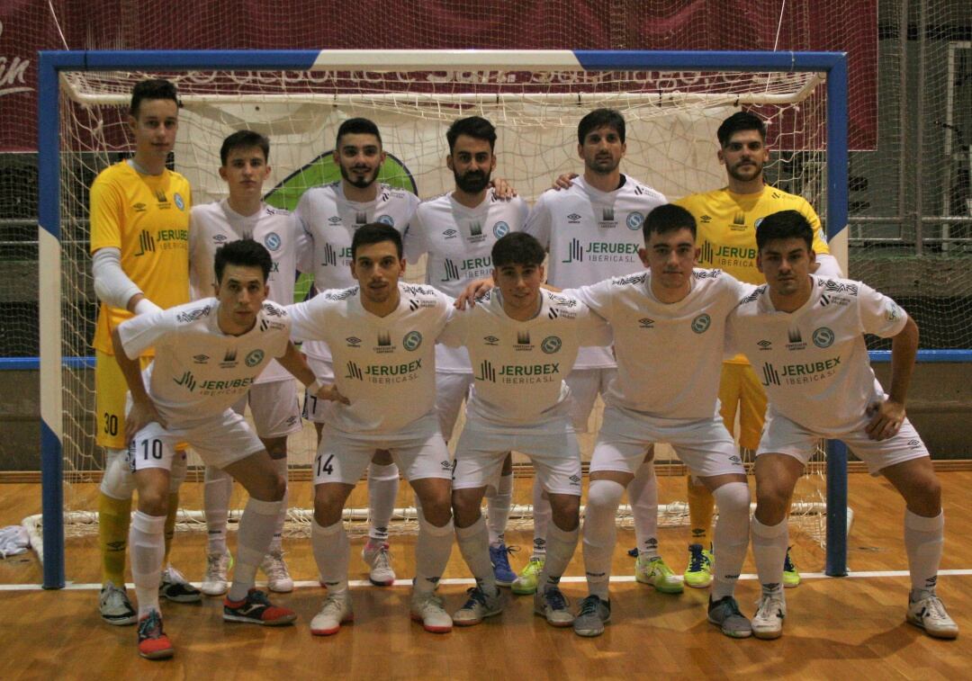 Formación del JERUBEX Santiago Futsal en el primer partido de liga