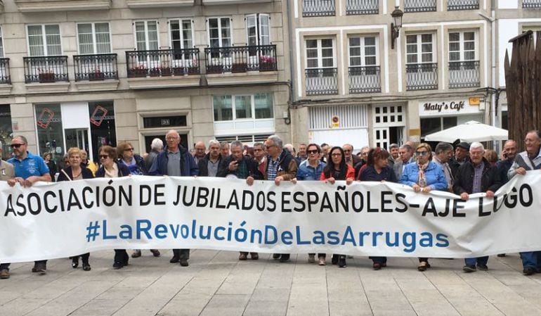 Concentración de los jubilados en Lugo, este lunes