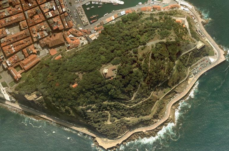 El Monte Urgull, a vista de pájaro.