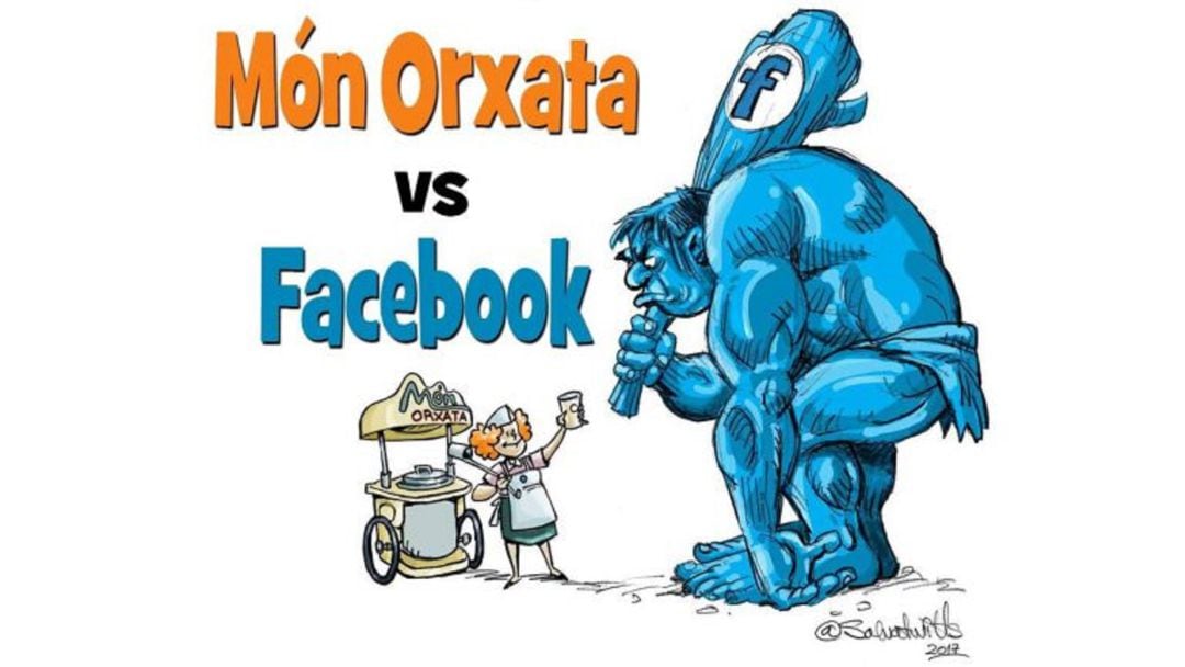 Viñeta de humor sobre Món Orxata y Facebook