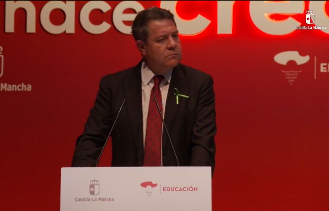 Emiliano García- Page, durante su discurso