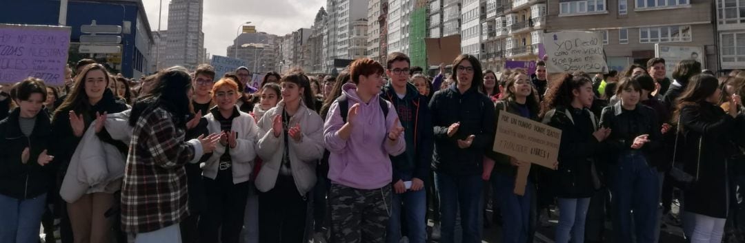 Movilización estudiantil antes del 8M en A Coruña