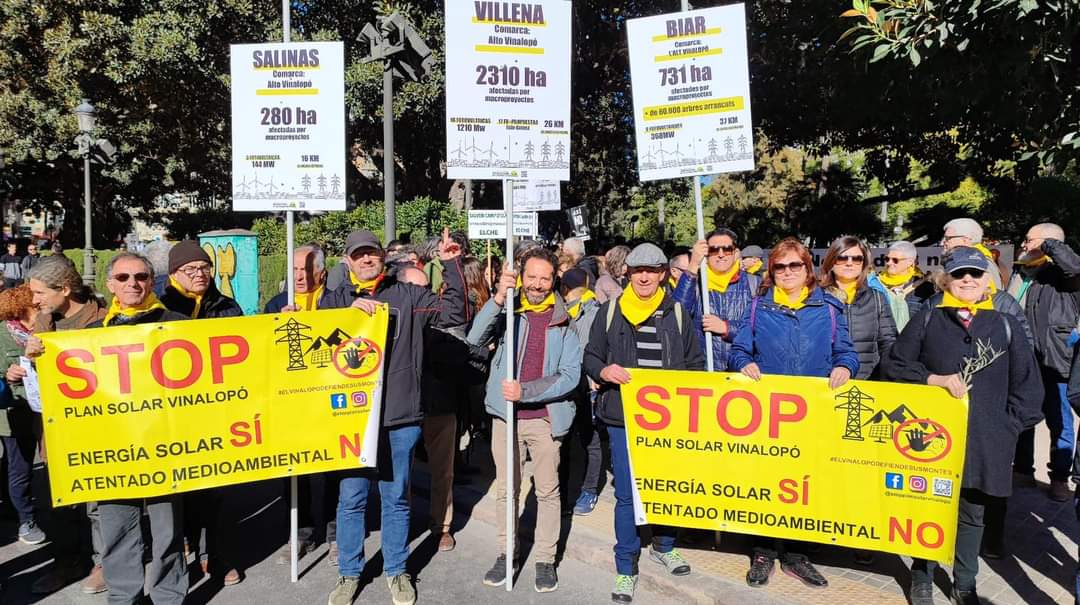 Presencia de colectivos del Vinalopó en la manifestación