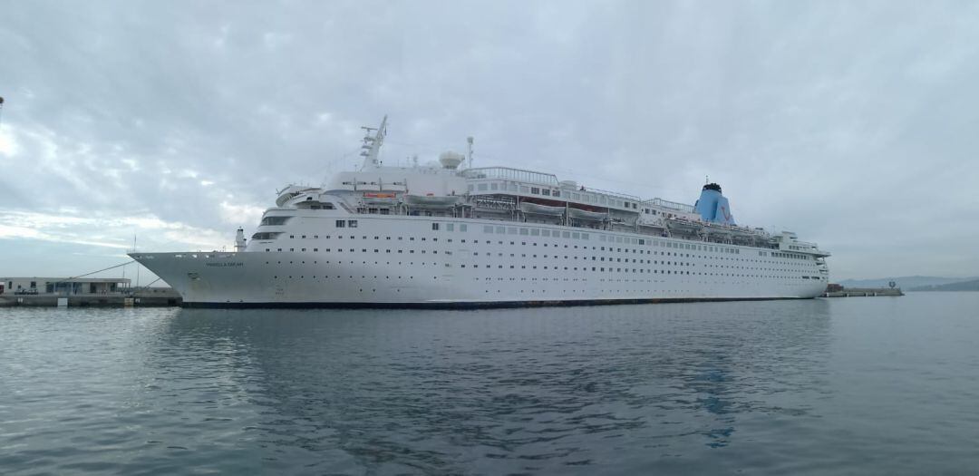 El creuer Marella Dream, aquest dimarts al port de Palamós