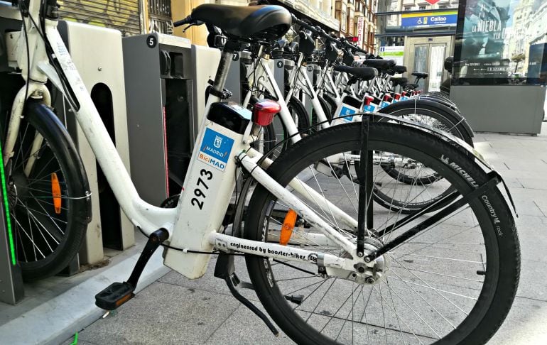 Bicicletas de Bicimad en el tótem de Callao