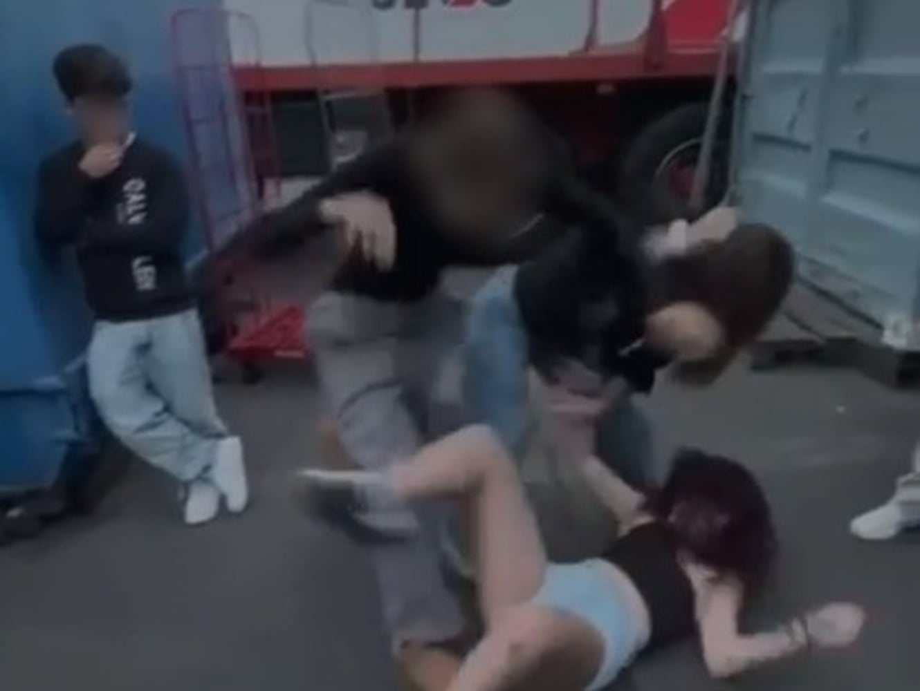 Fragmento de la agresión en grupo grabada por los menores