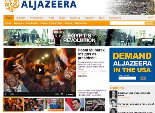 AlJazeera: Hosni Mubarak resigns as president