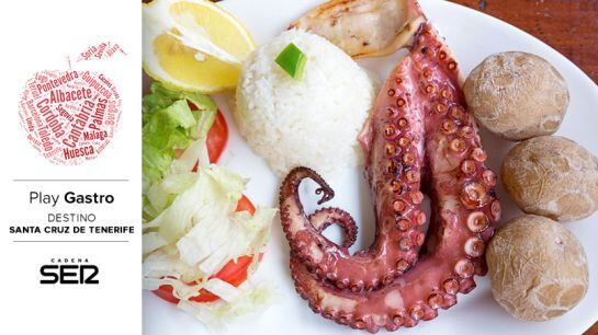 Pulpo con papas en La Gomera.