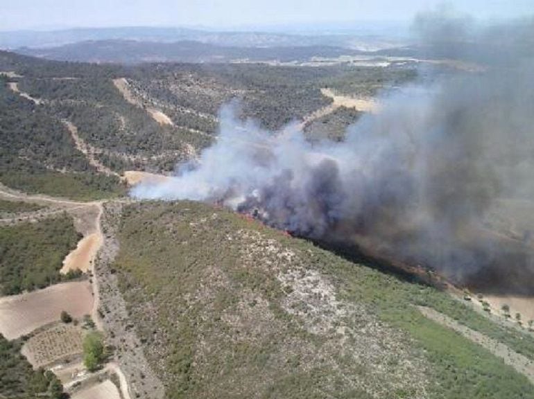 Incendio forestal en la Serra de Mariola