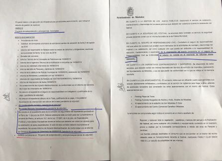 Informe de la asesoría jurídica para la celebración del festival.