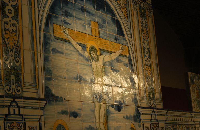 Imagen central del Retablo de azulejos de San Vicente Ferrer que puede verse en los museos catedralicios