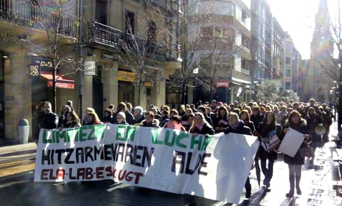 Una manifestación recorrió las calles del centro donostiarra a finales del mes de enero