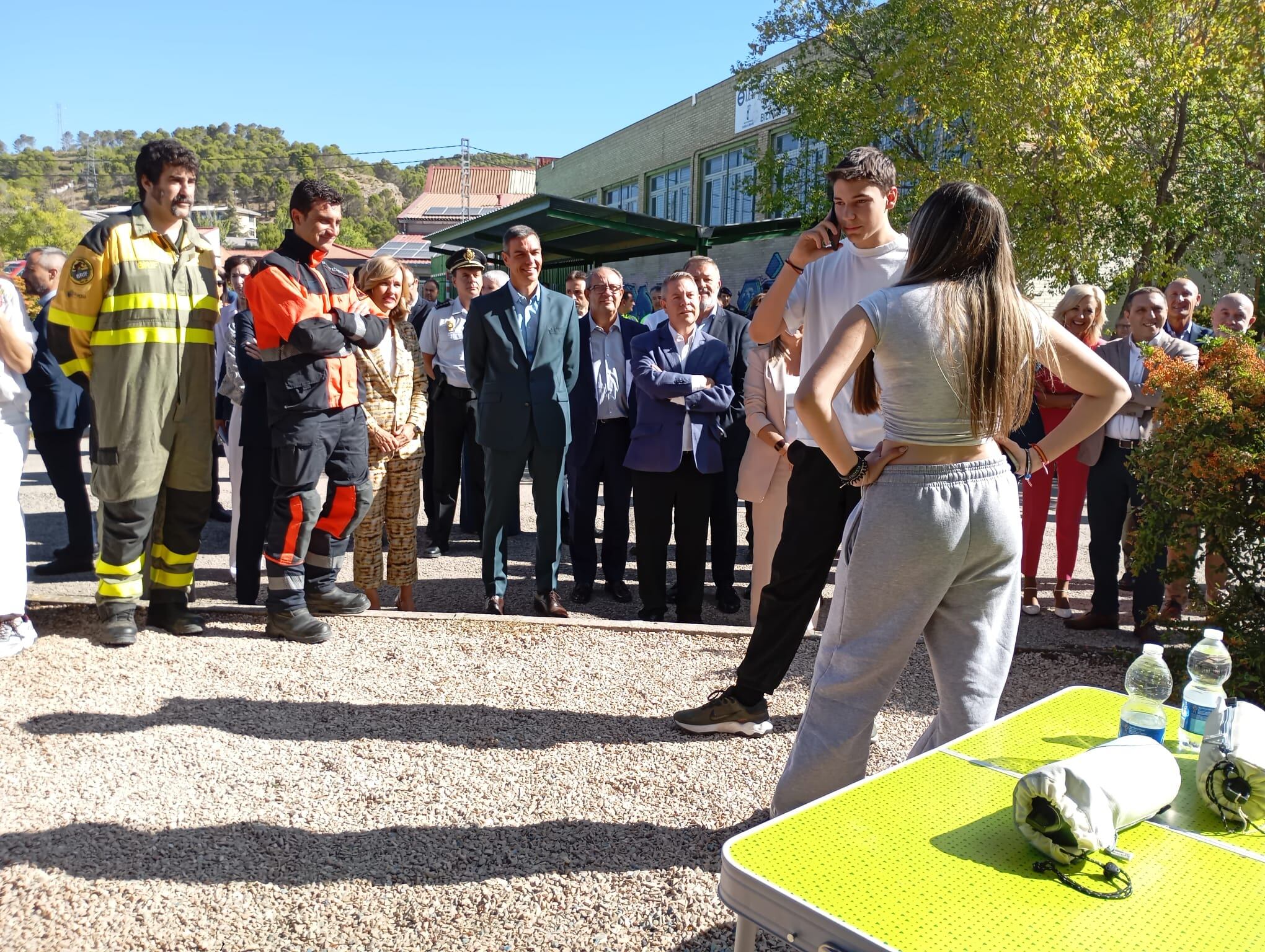 Pedro Sánchez asiste a un simulacro de emergencia en Cuenca