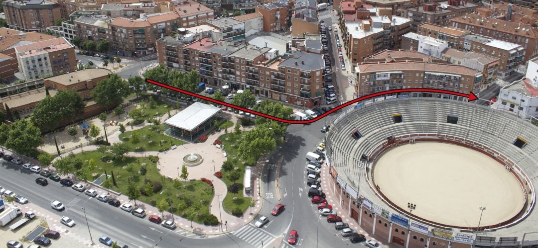 Canalización de aguas en la avenida Plaza de Toros de Sanse