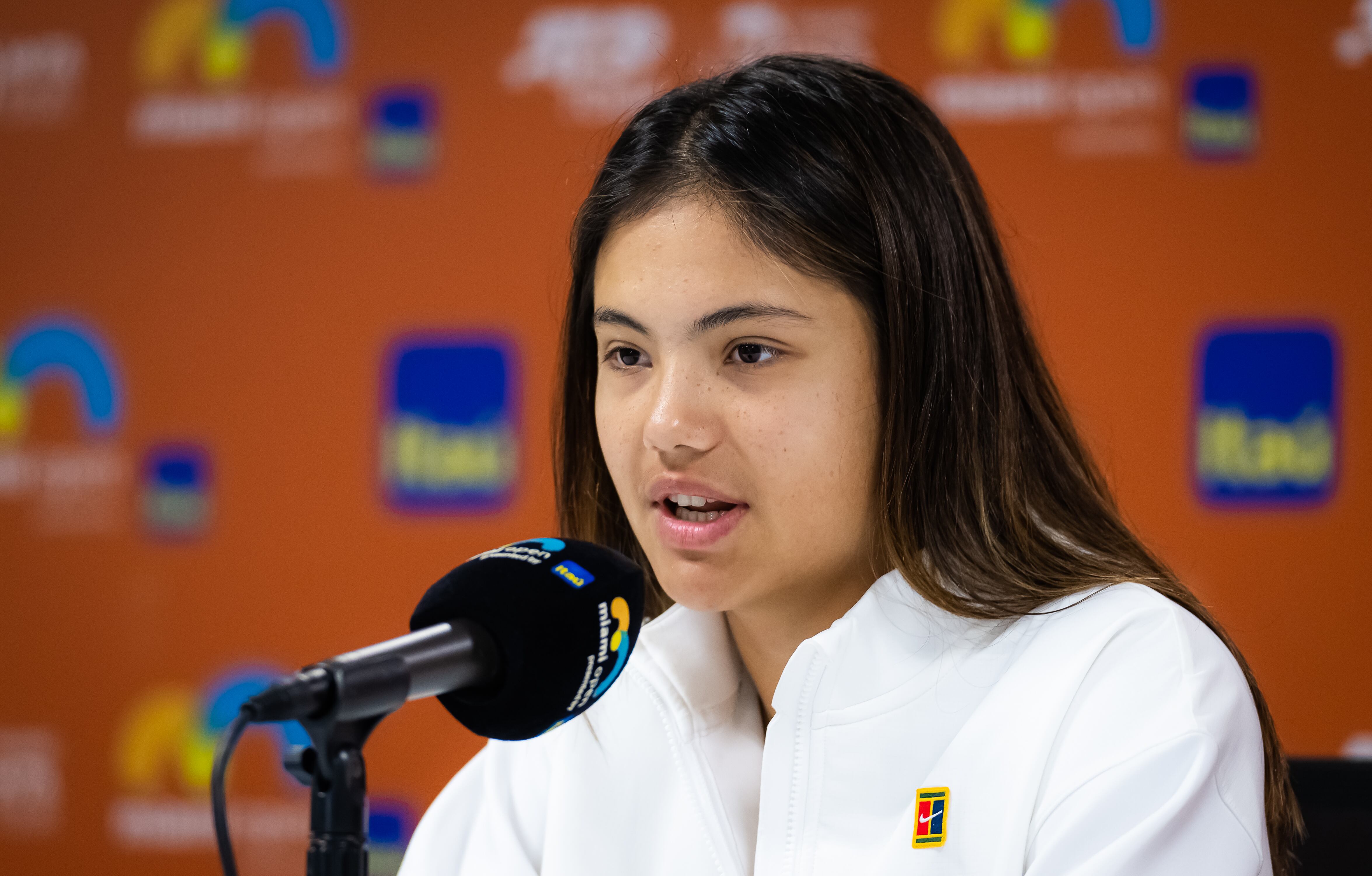 Emma Raducanu, durante una rueda de prensa