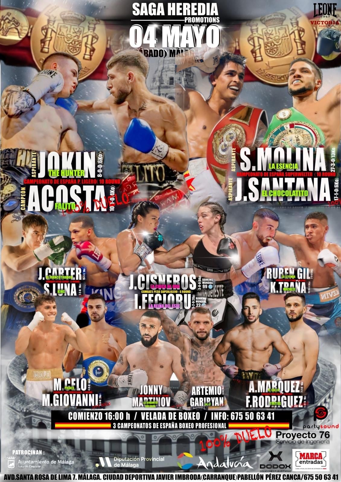 Excelente velada de boxeo este sábado en el pabellón José Luis Pérez Canca en Málaga