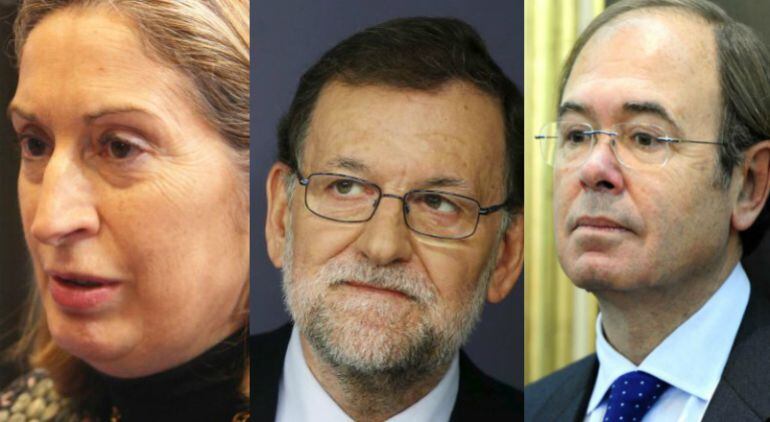 Pastor, presidenta del Congreso; Rajoy, presidente del Gobierno en funciones y García Escudero, presidente del Senado