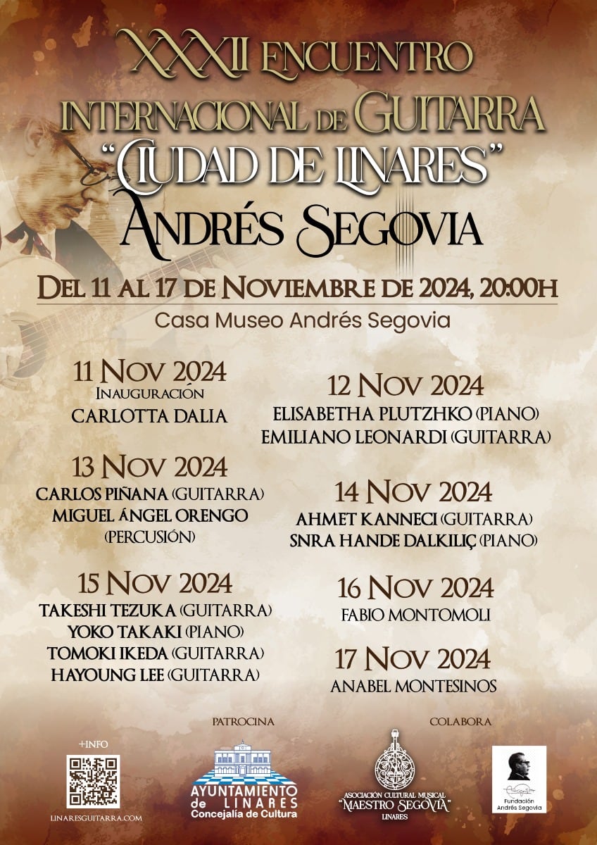 Programa del XXXII Encuentro Internacional de Guitarra Ciudad de Linares &quot;Andrés Segovia&quot;