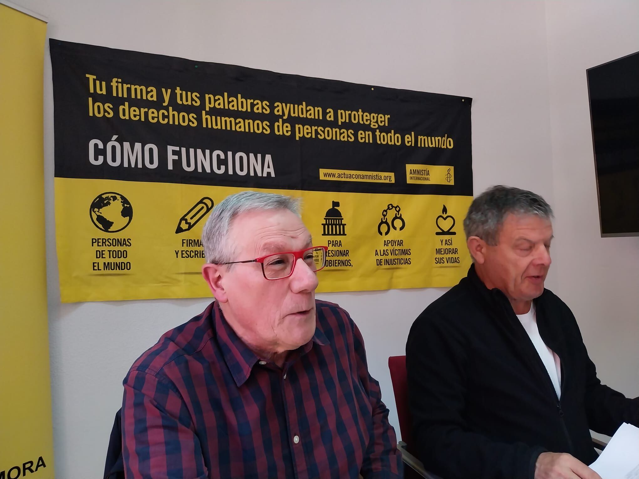 Francisco Estravis y Manuel Fuentes, responsables de Amnistía Internacional en Zamora