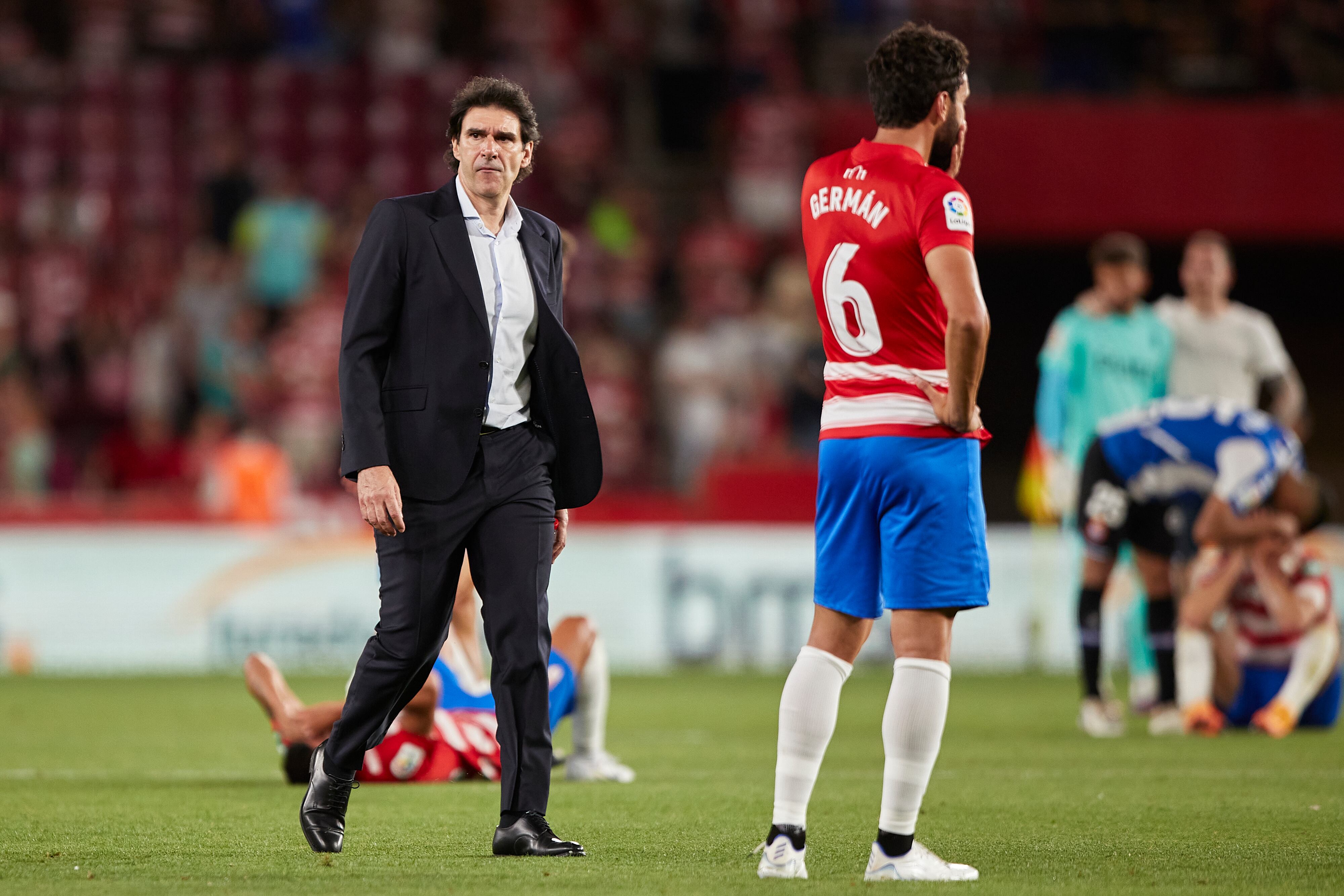 GRANADA, SPAIN - MAY 22: Aitor Karanka, head coach of Granada CF looks on after relegating Granada CF to the second division after the LaLiga Santander match between Granada CF and RCD Espanyol at Nuevo Estadio de Los Carmenes on May 22, 2022 in Granada, Spain. (Photo by Fermin Rodriguez/Quality Sport Images/Getty Images)