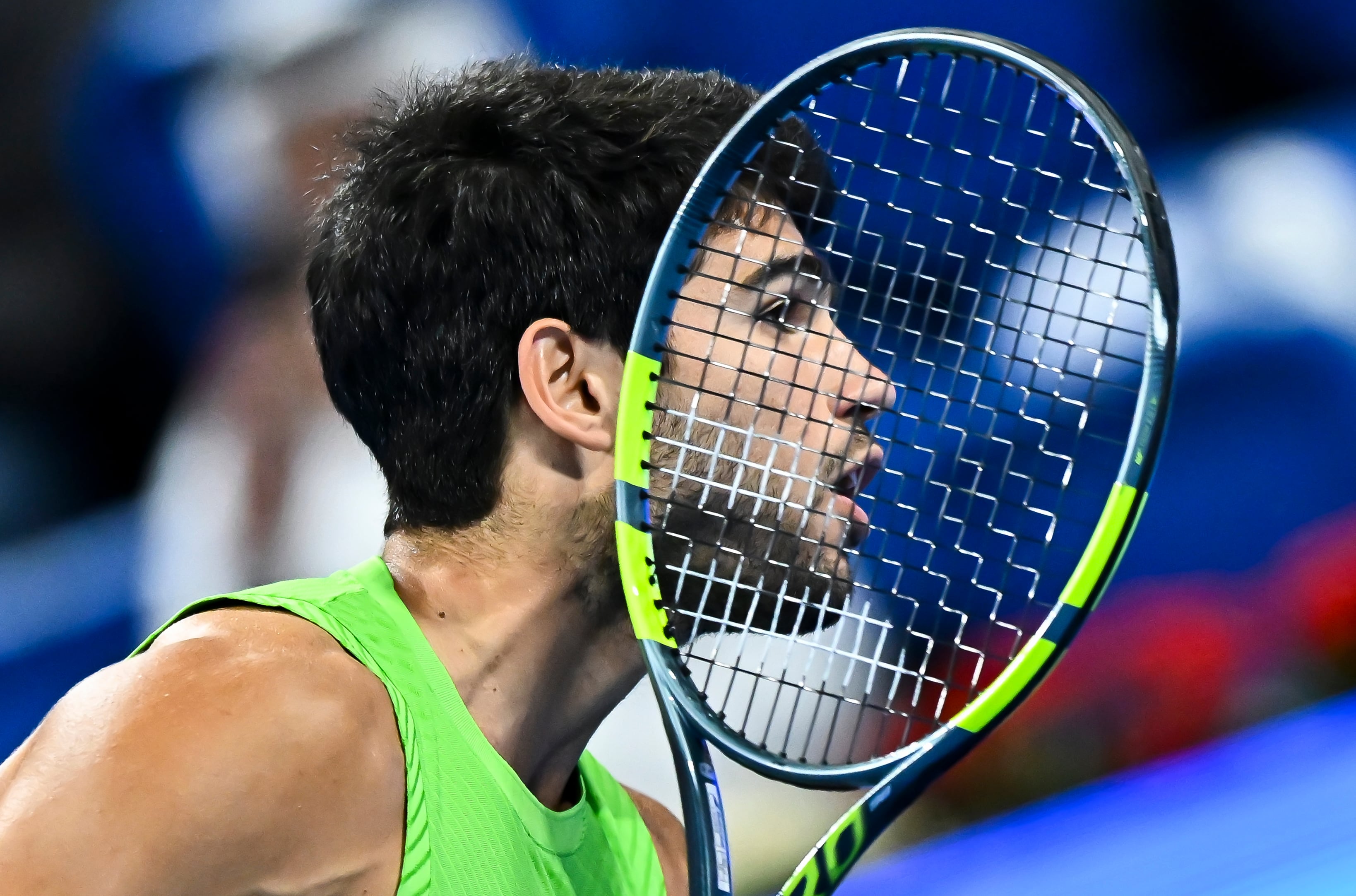 Carlos Alcaraz, durante el partido ante Arthur Fils en la final del ATP de Catar