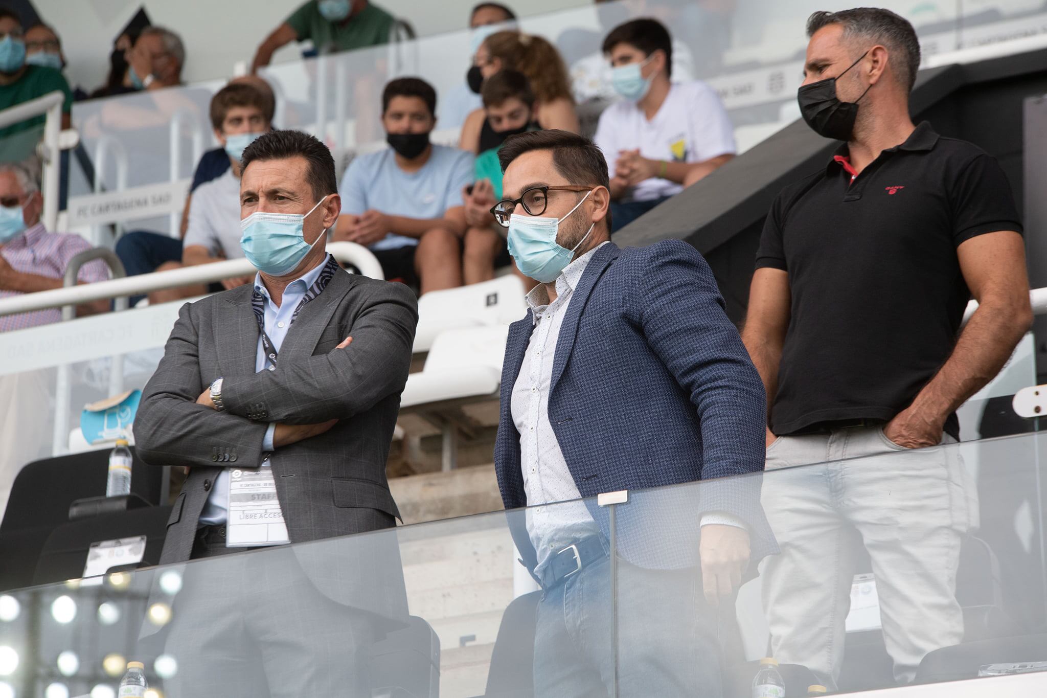 Paco Belmonte en el palco del FC Cartagena durante esta temporada