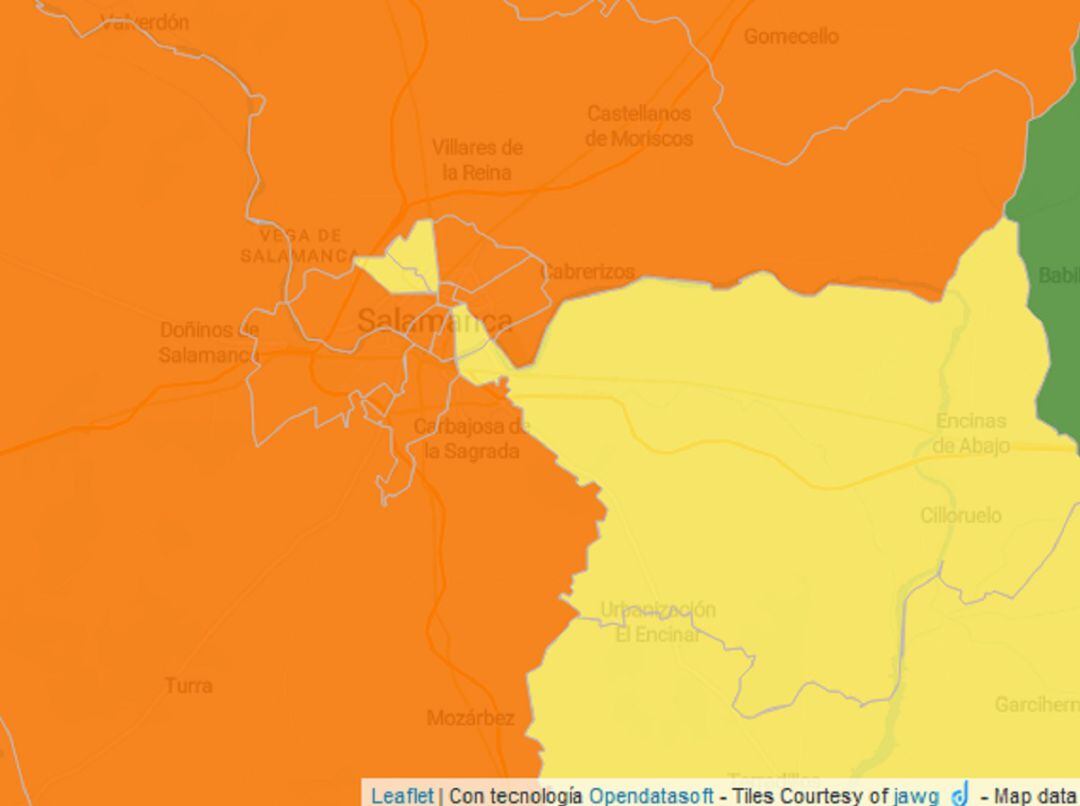Mapa de la situación de la capital charra, por barrios y zonas limítrofes.