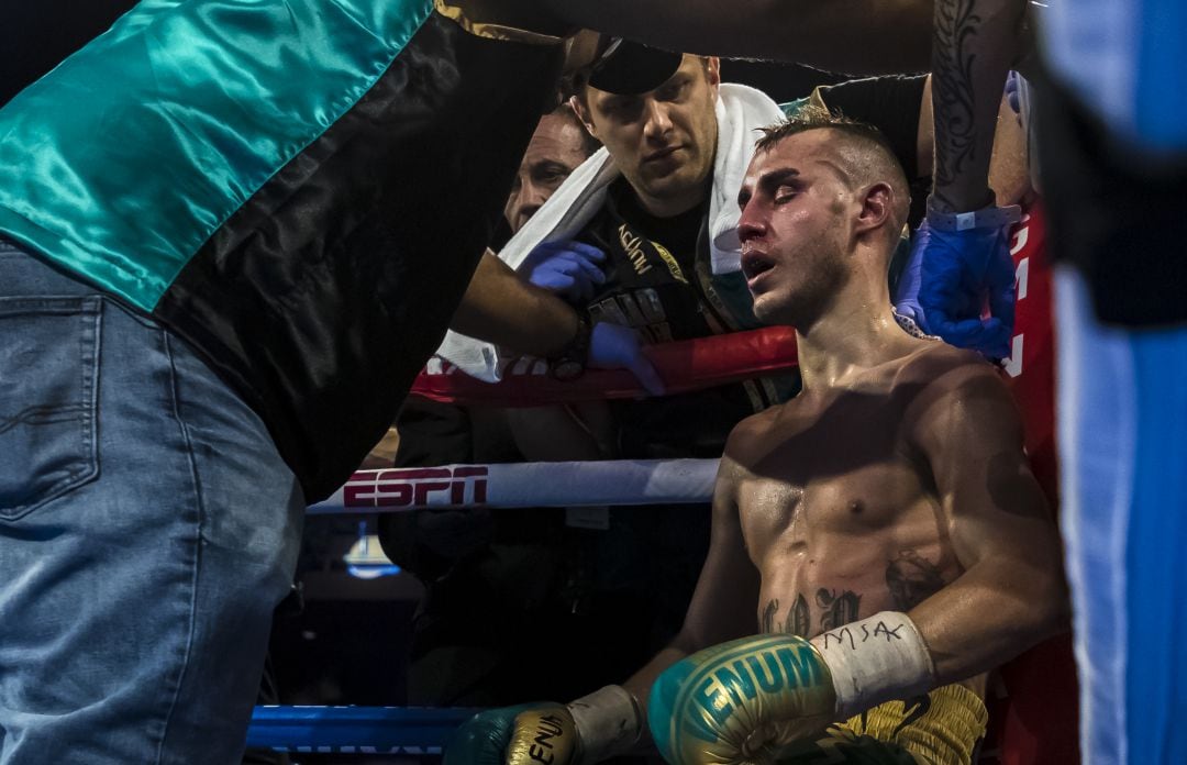 Dadashev durante un combate.