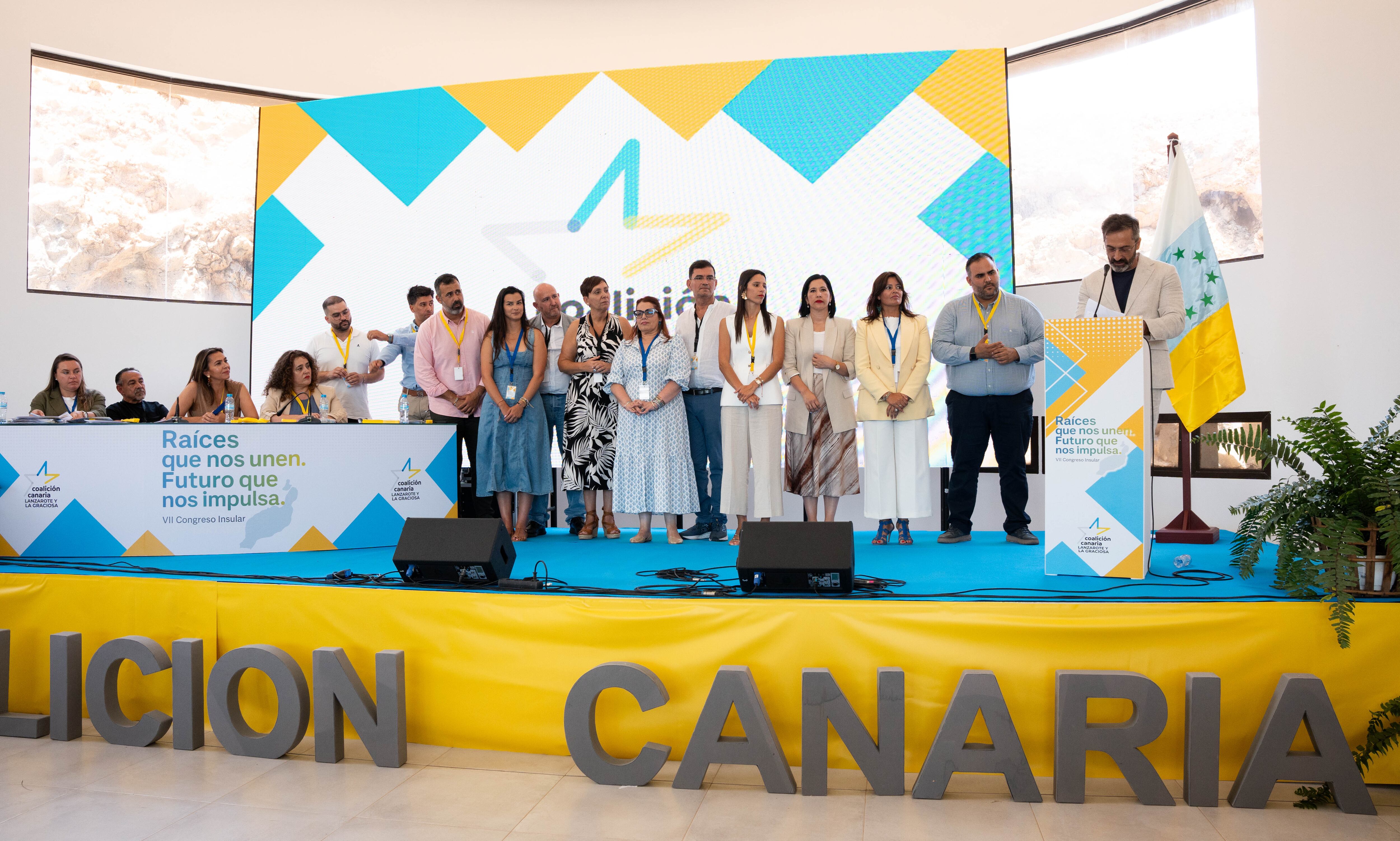 La nueva Ejecutiva Insular de CC Lanzarote, liderada por Pedro San Ginés.