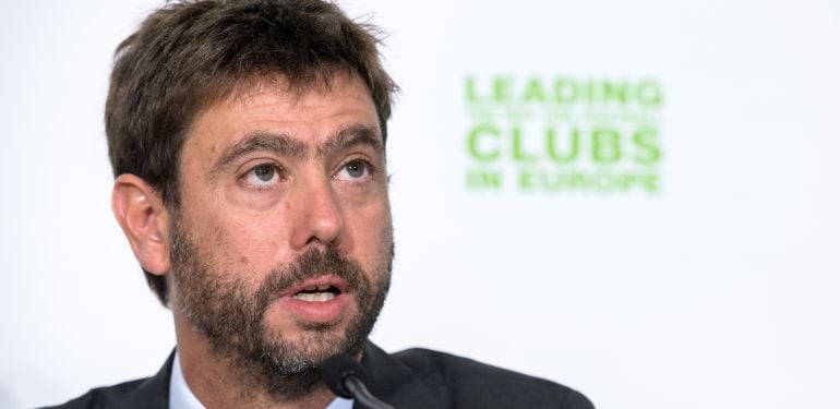 Andrea Agnelli, durante la reunión de la ECA de la temporada anterior