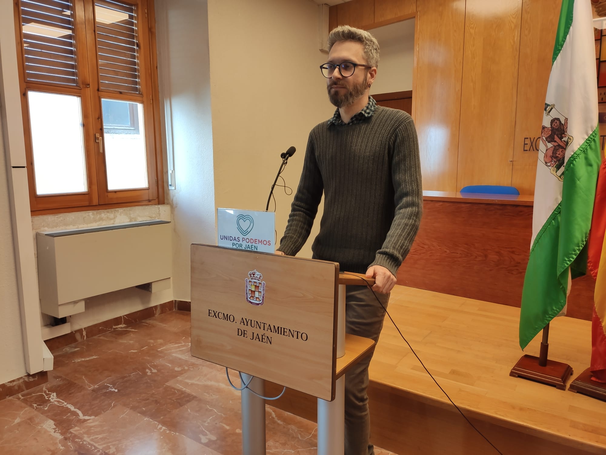 Javier Ureña, el portavoz de Unidas Podemos por Jaén y de la Comisión de Transparencia en el Ayuntamiento