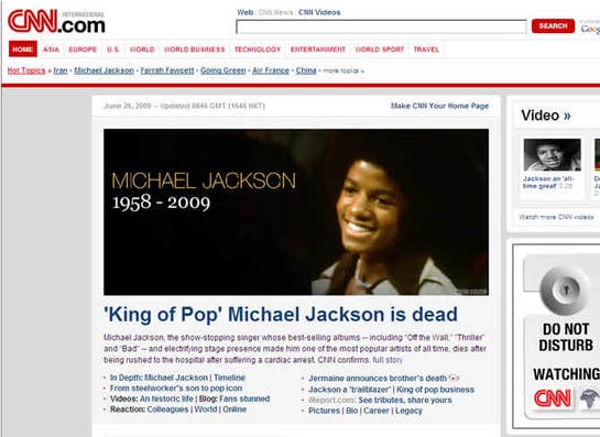 CNN: Michael Jackson,  1958-2009