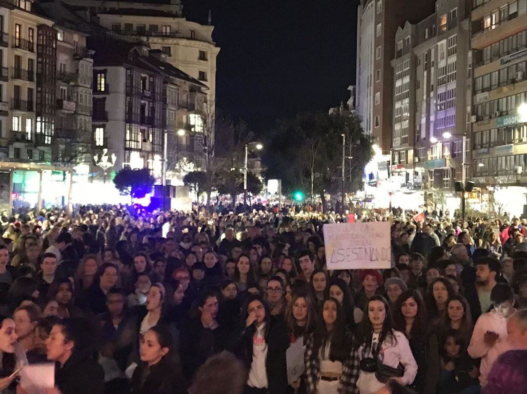 Imagen de la manifestación del 8-M de 2018 en Santander.