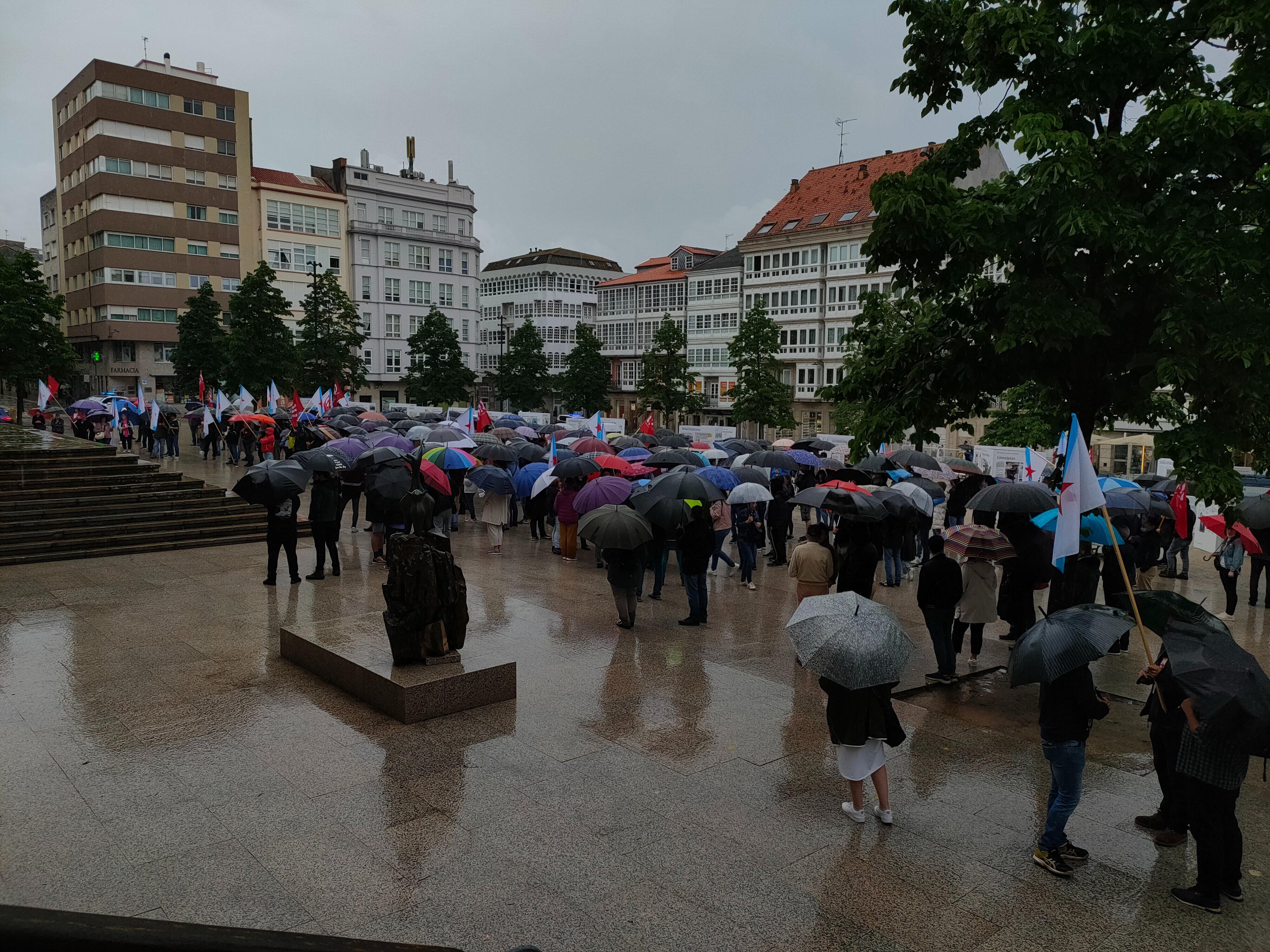 Imagen de la manifestación compartida en redes sociales por el edil de Ferrol en Común Suso Basterrechea