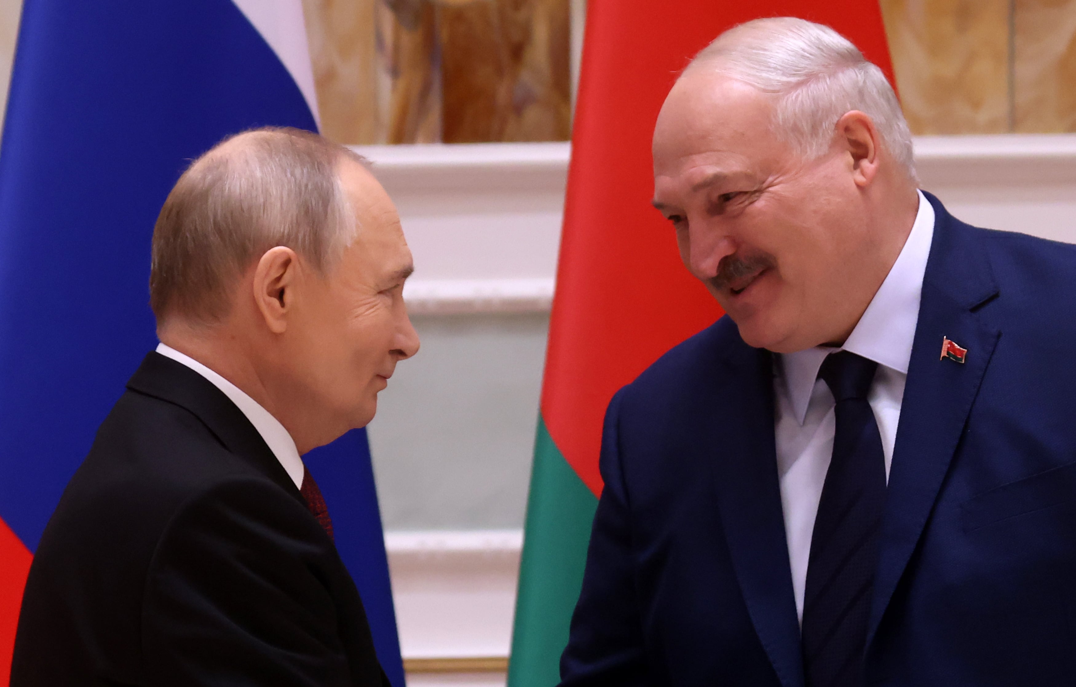 Vladimir Putin y Alexander Lukashenko durante un encuentro bilateral en Minsk el pasado mes de diciembre