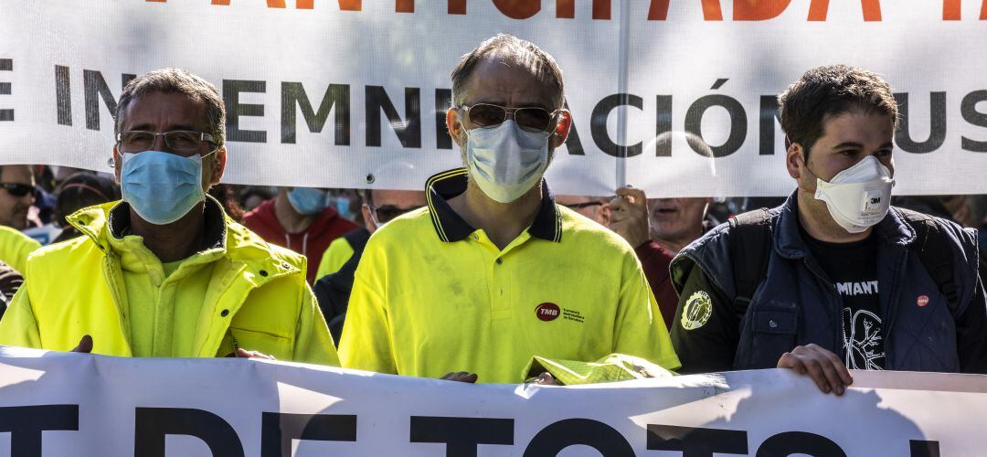 Una de las últimas manifestaciones contra el amianto en el Metro