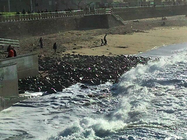 Pedregal en Sagüés tras los temporales
