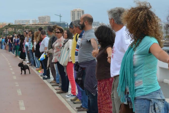 Cadena humana, en Las Palmas de Gran Canaria