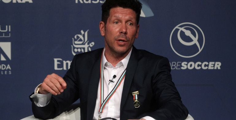 Diego Pablo Simeone, en la Conferencia Internacional del Deporte de Dubai.