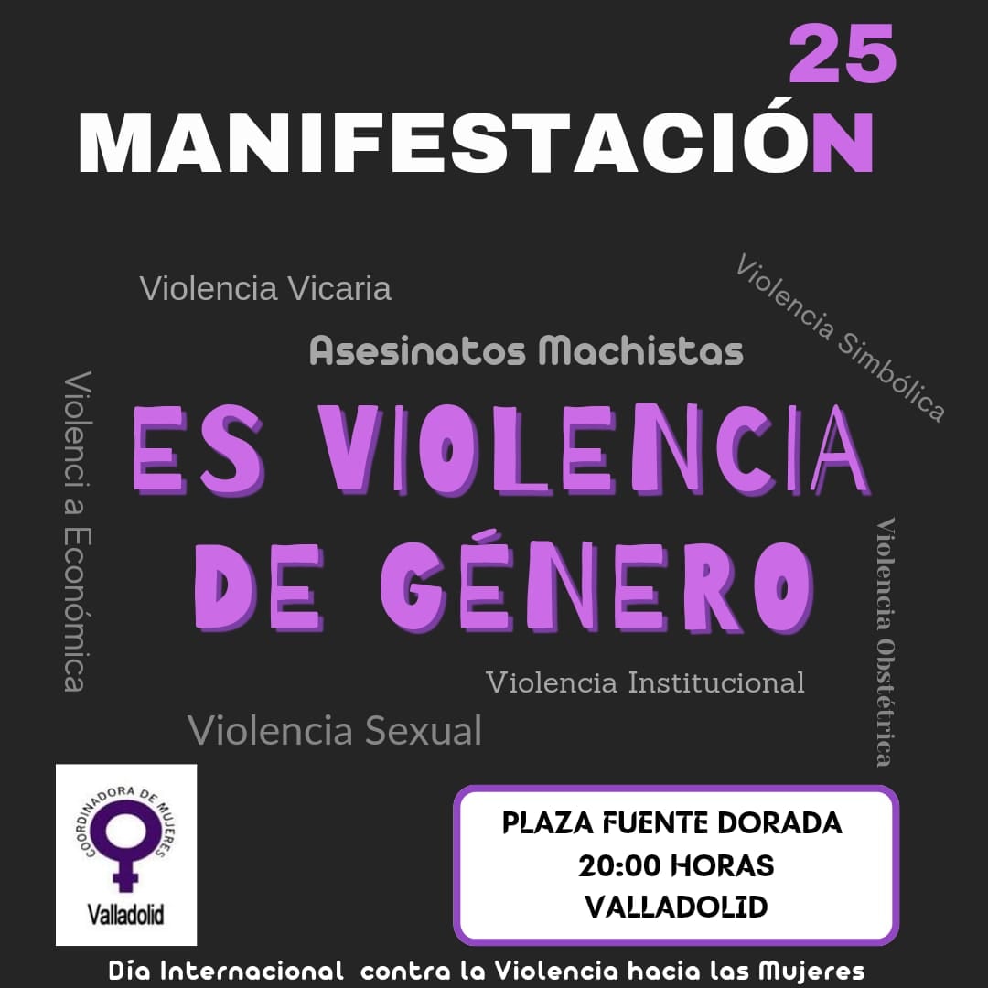 Manifestación 25N convocada por la Coordinadora de Mujeres de Valladolid