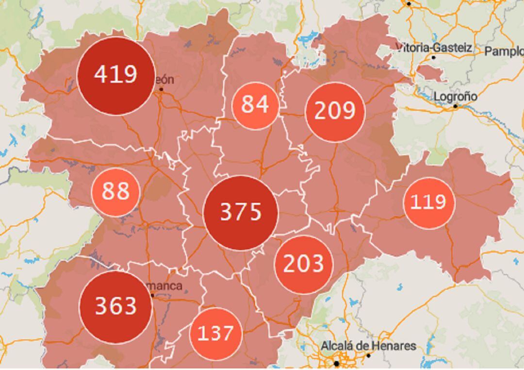Fallecidos por coronavirus en Castilla y León
