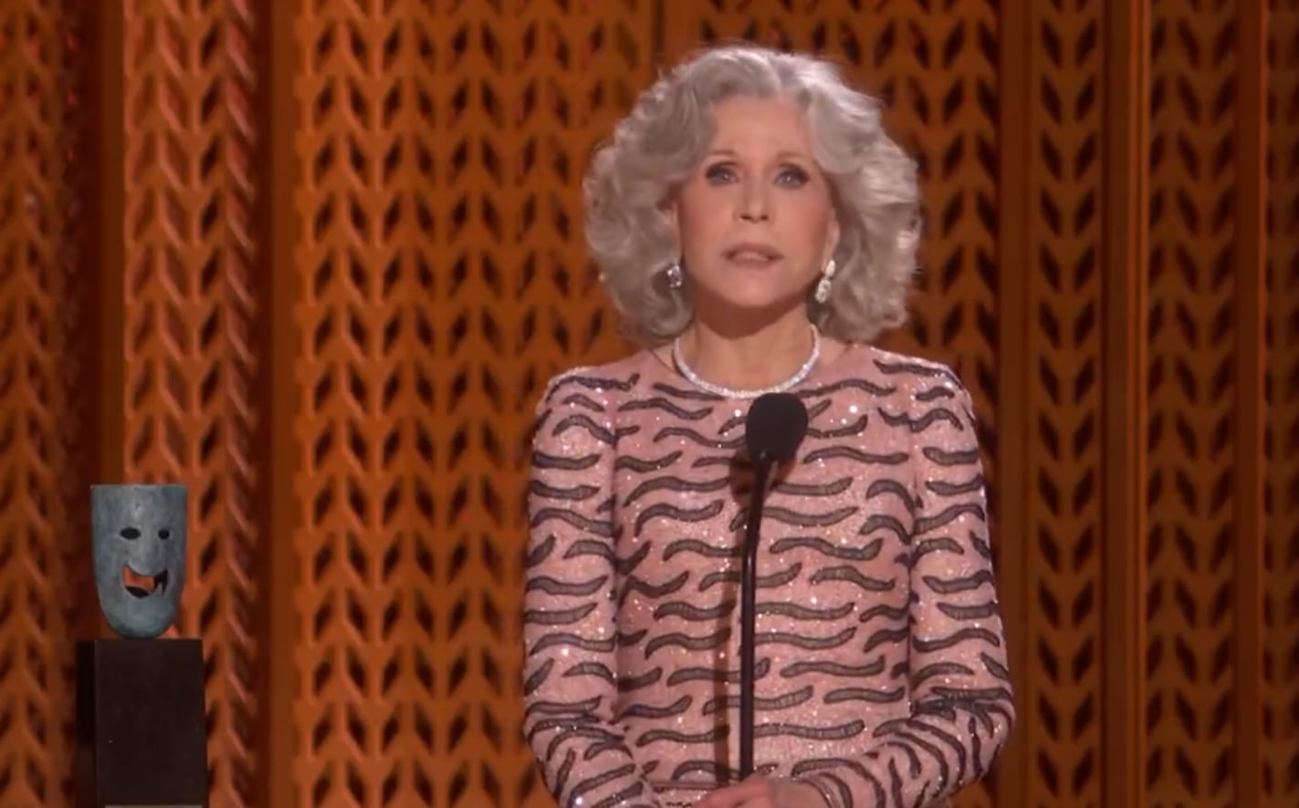 Jane Fonda, durante su discurso en la gala.