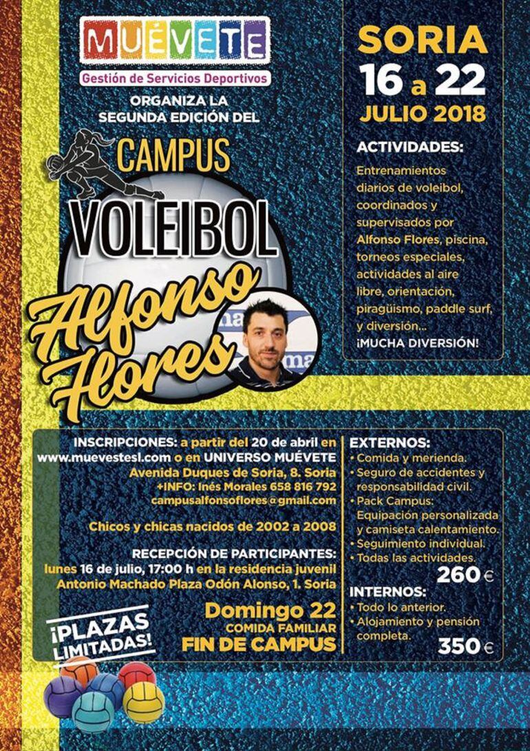 Cartel del Campus de Voleibol Alfonso Flores.